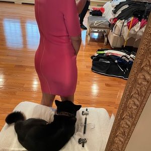 Short hot pink bandage dress - worn once